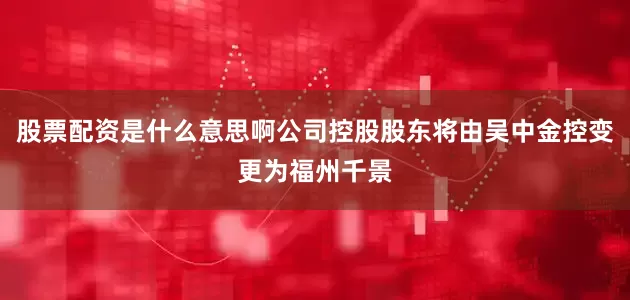 股票配资是什么意思啊公司控股股东将由吴中金控变更为福州千景